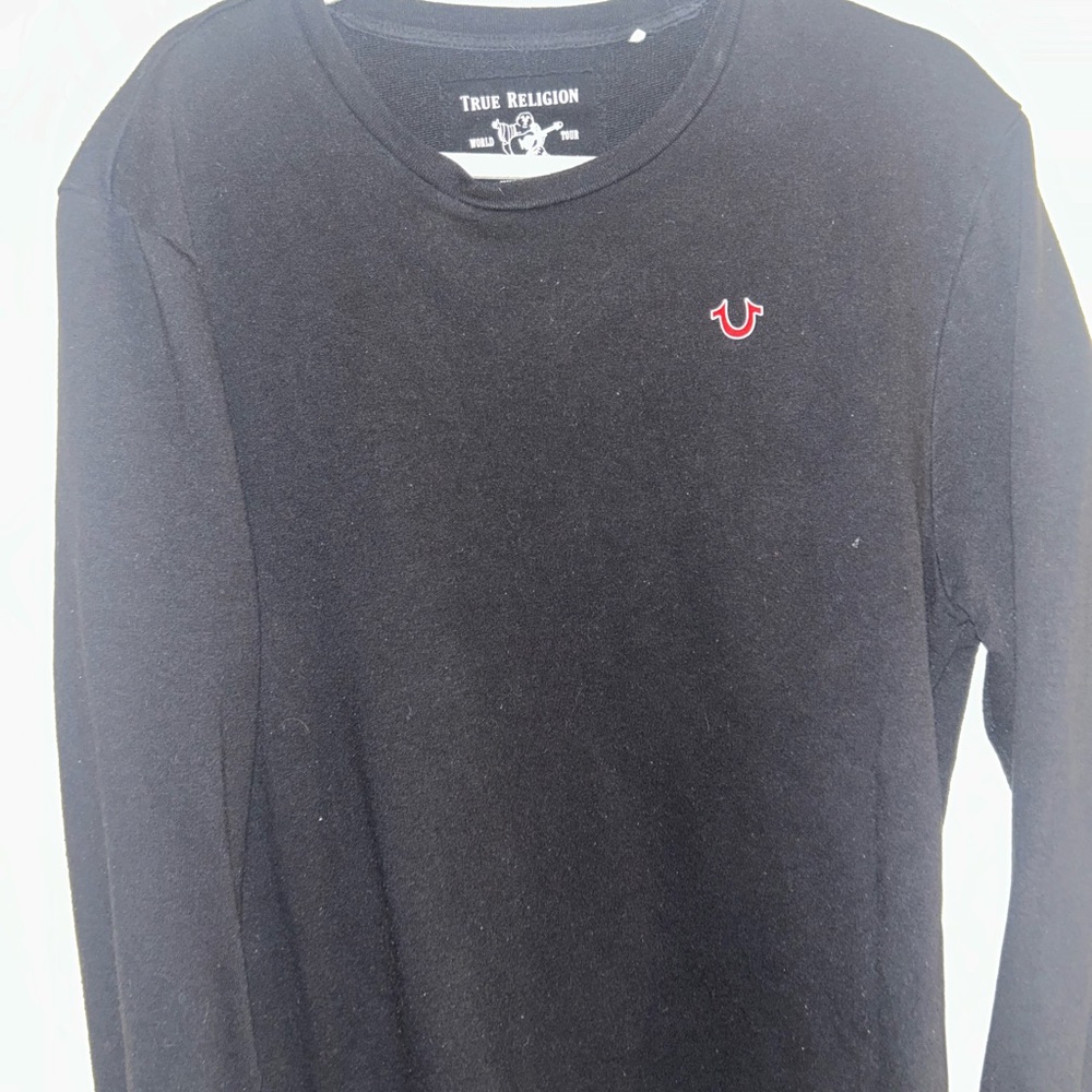 True Religion Black Crew Neck with Red Logo